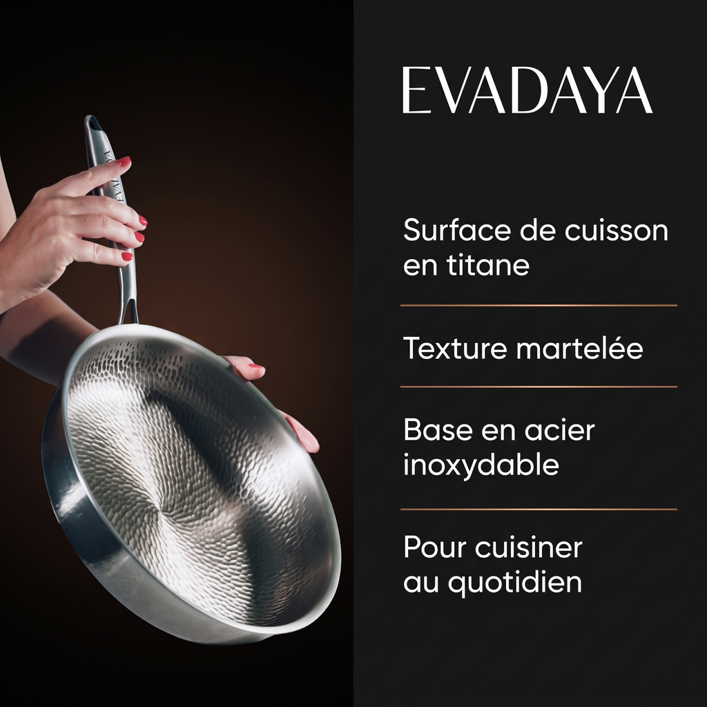 Poêle en titane Evadaya — visuel 2 en français