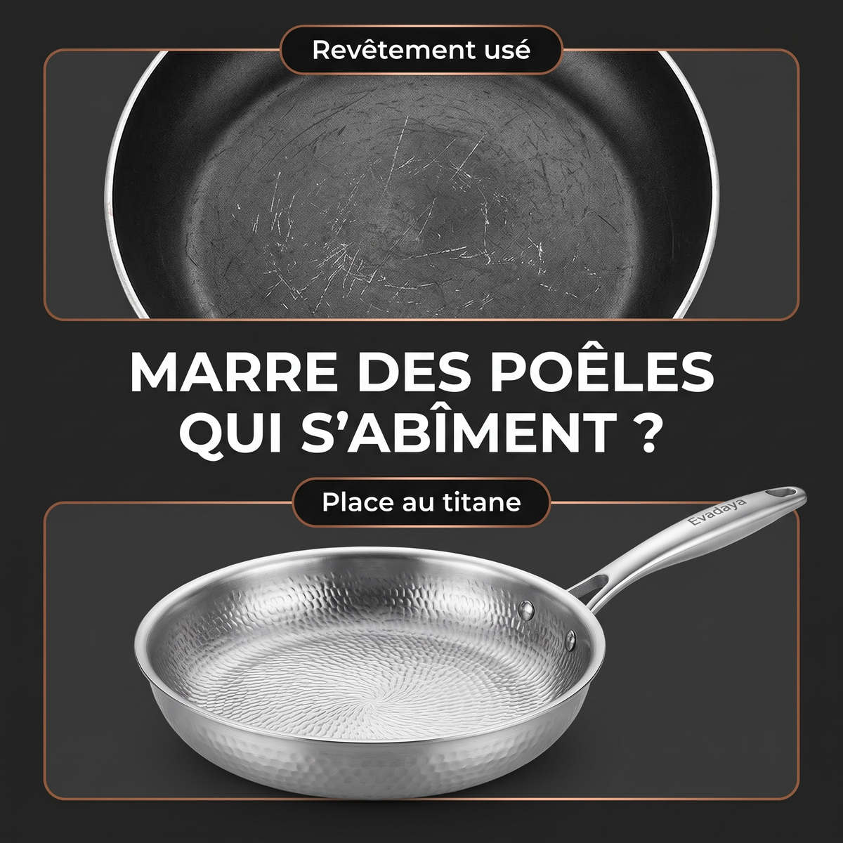 Poêle en titane Evadaya — visuel 3 en français