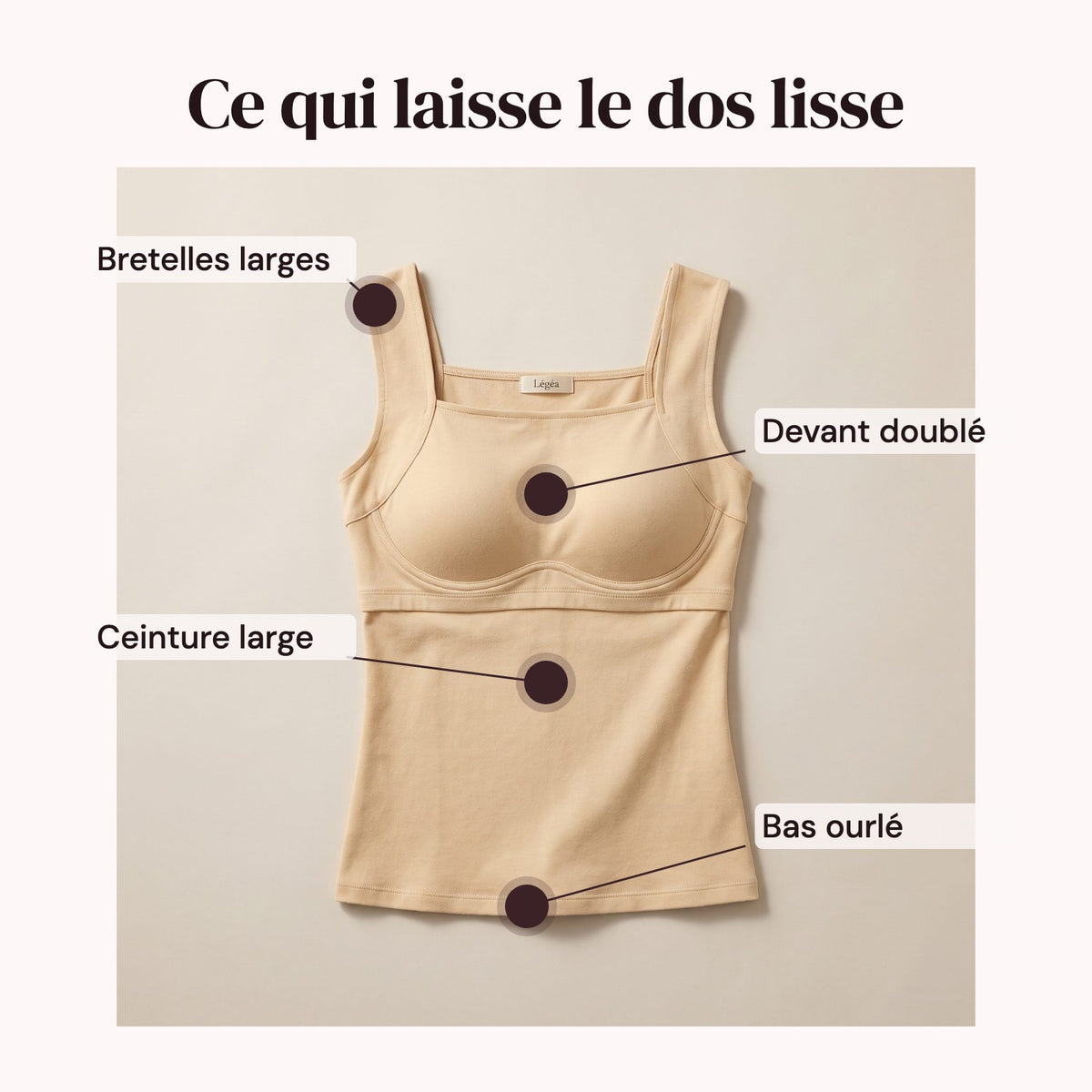 Débardeur Légéa à soutien-gorge intégré